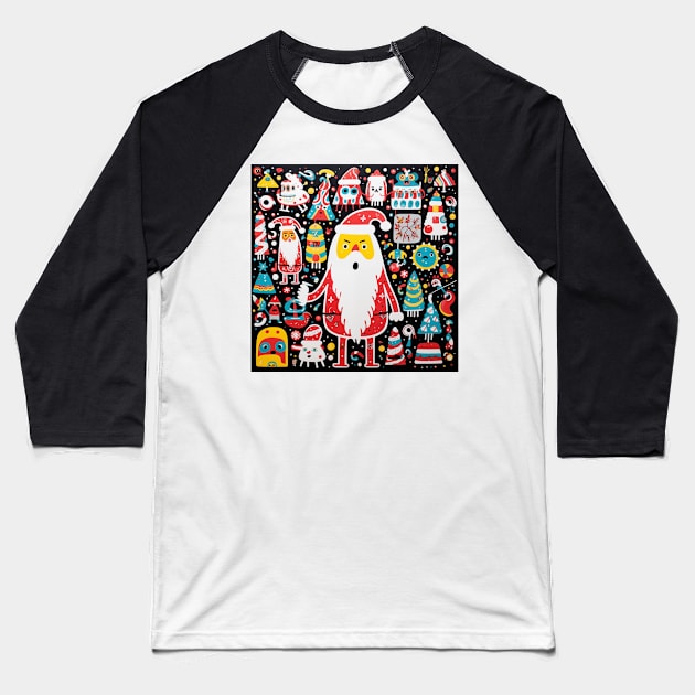 Christmas and Santa Claus 24 Baseball T-Shirt by saveasART